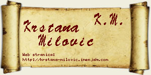 Krstana Milović vizit kartica